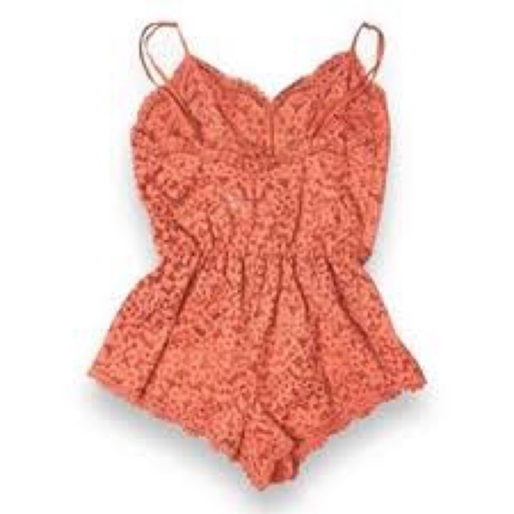 Victoria’s Secret rust full lace lingerie jumper NWOT size S‎